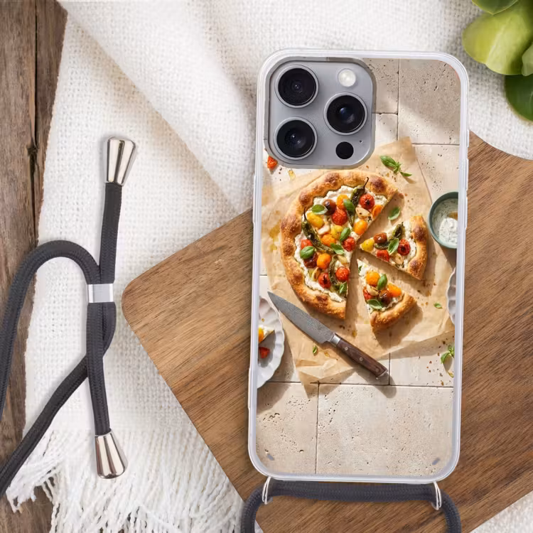 Telefoonhoesje met koord - Eten - Tomaten - Basilicum - Maaltijd - Vers — 3