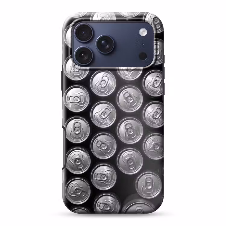 Telefoonhoesje Toughcase - Blikjes - Aluminium - Patroon - Industrieel - Zilver — 1