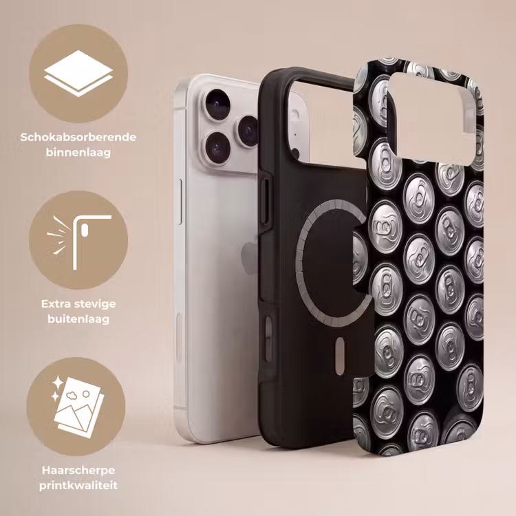 Telefoonhoesje Toughcase - Blikjes - Aluminium - Patroon - Industrieel - Zilver — 3