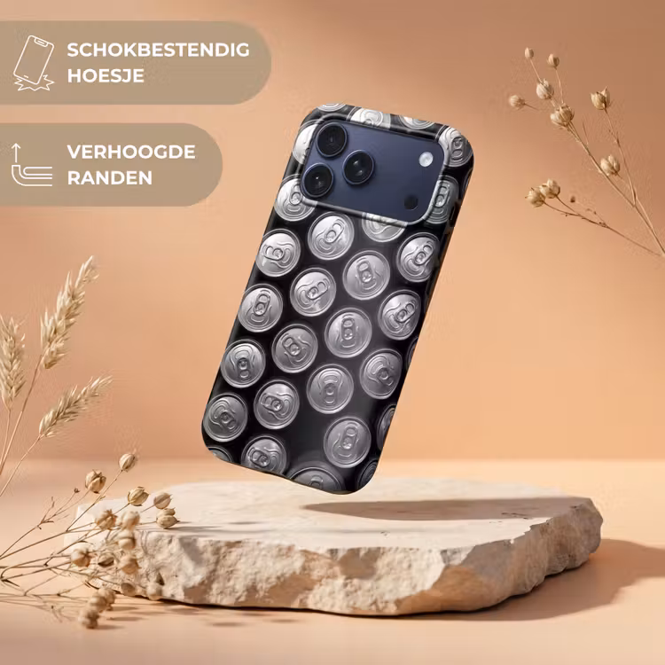 Telefoonhoesje Toughcase - Blikjes - Aluminium - Patroon - Industrieel - Zilver — 5