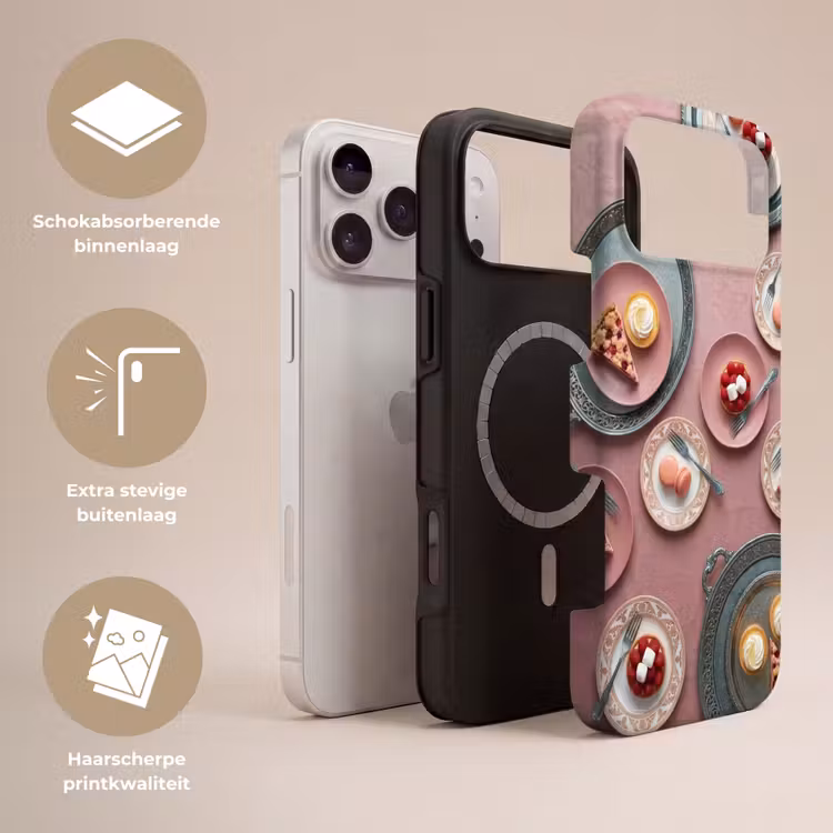 Telefoonhoesje Toughcase - Dessert - Taart - Gebak - Zoet - Roze — 3
