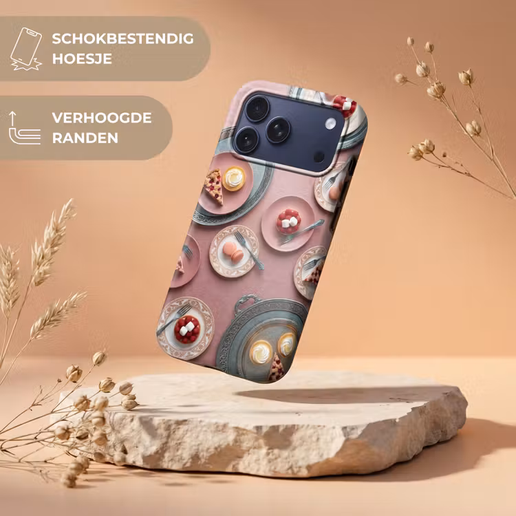 Telefoonhoesje Toughcase - Dessert - Taart - Gebak - Zoet - Roze — 5
