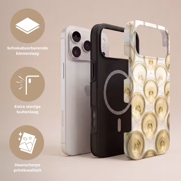 Telefoonhoesje Toughcase - Drank - Glazen - Feest - Goud — 3