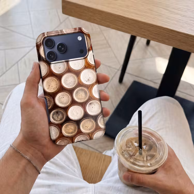 Telefoonhoesje Toughcase - Eten - Glazen - Drank - Patroon - Bruin — 4