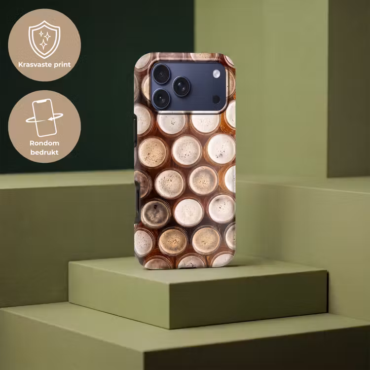 Telefoonhoesje Toughcase - Eten - Glazen - Drank - Patroon - Bruin — 7