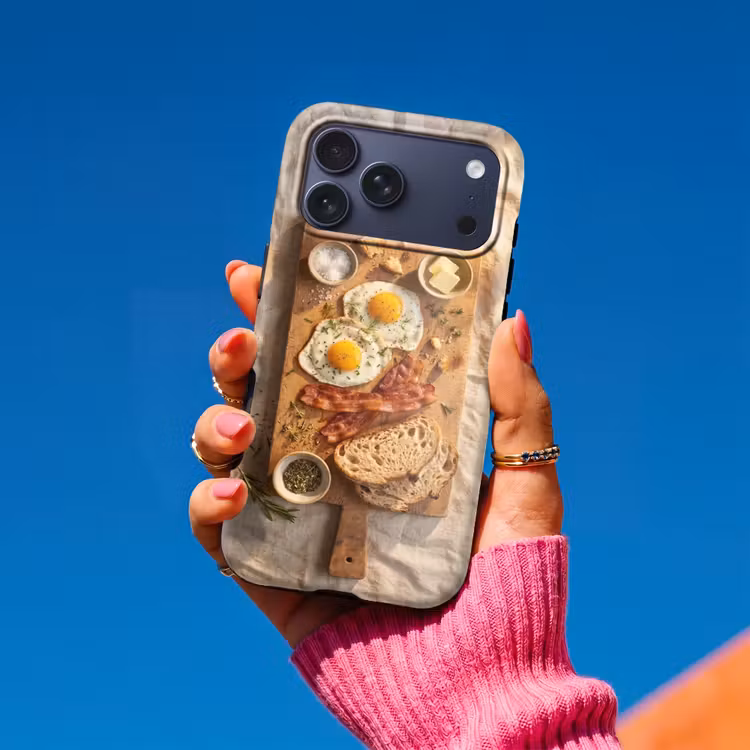 Telefoonhoesje Toughcase - Eten - Ontbijt - Hout - Rustiek - Geel — 2