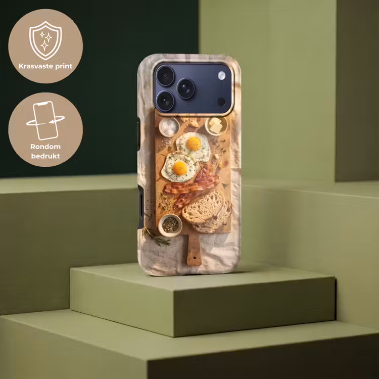 Telefoonhoesje Toughcase - Eten - Ontbijt - Hout - Rustiek - Geel — 7