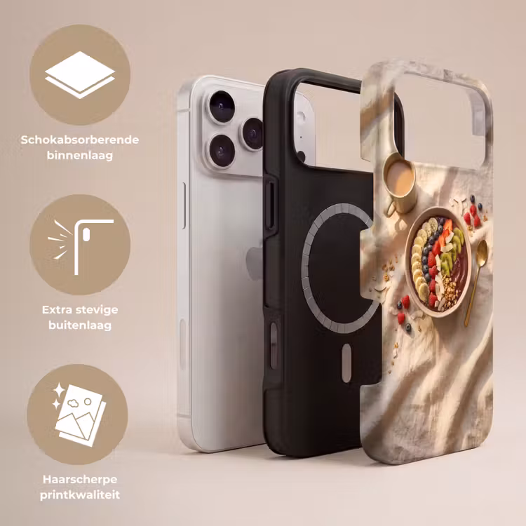 Telefoonhoesje Toughcase - Eten - Ontbijtkom - Fruit - Gezond - Kleurrijk — 3