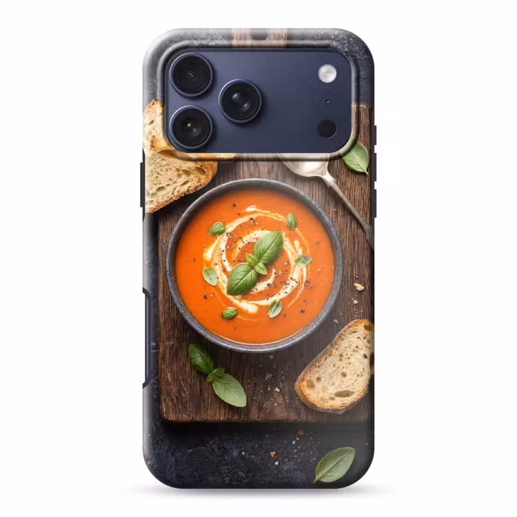 Telefoonhoesje Toughcase - Eten - Soep - Basilicum - Rustiek - Rood — 1