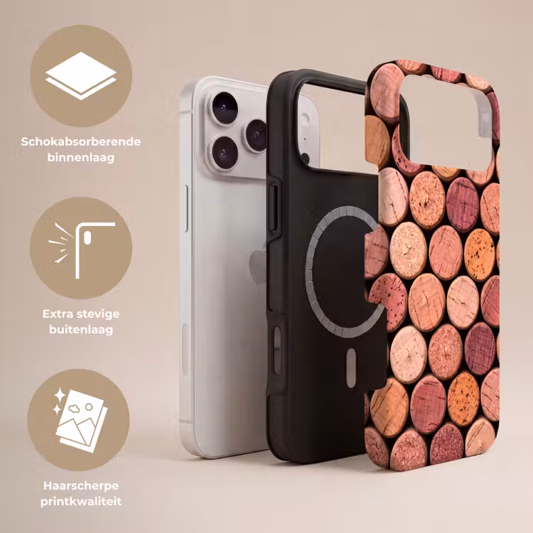Telefoonhoesje Toughcase - Kurk - Patroon - Abstract - Modern - Rood — 3