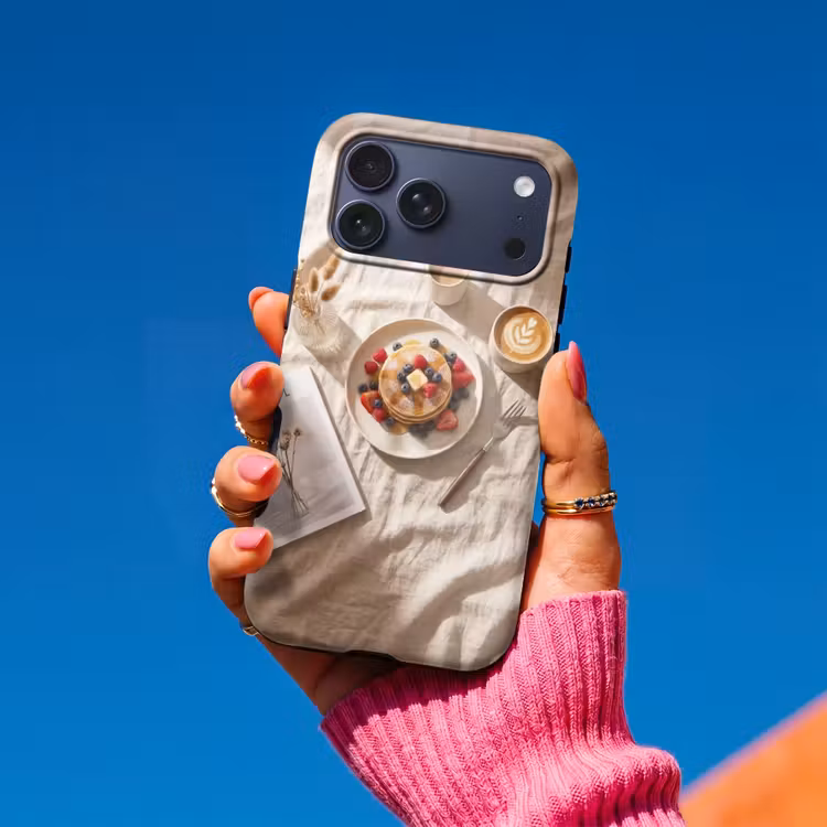 Telefoonhoesje Toughcase - Pannenkoeken - Bessen - Ontbijt - Modern - Beige — 2