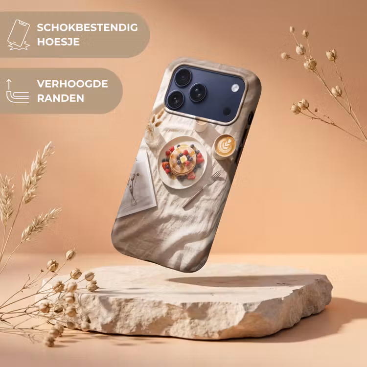 Telefoonhoesje Toughcase - Pannenkoeken - Bessen - Ontbijt - Modern - Beige — 5