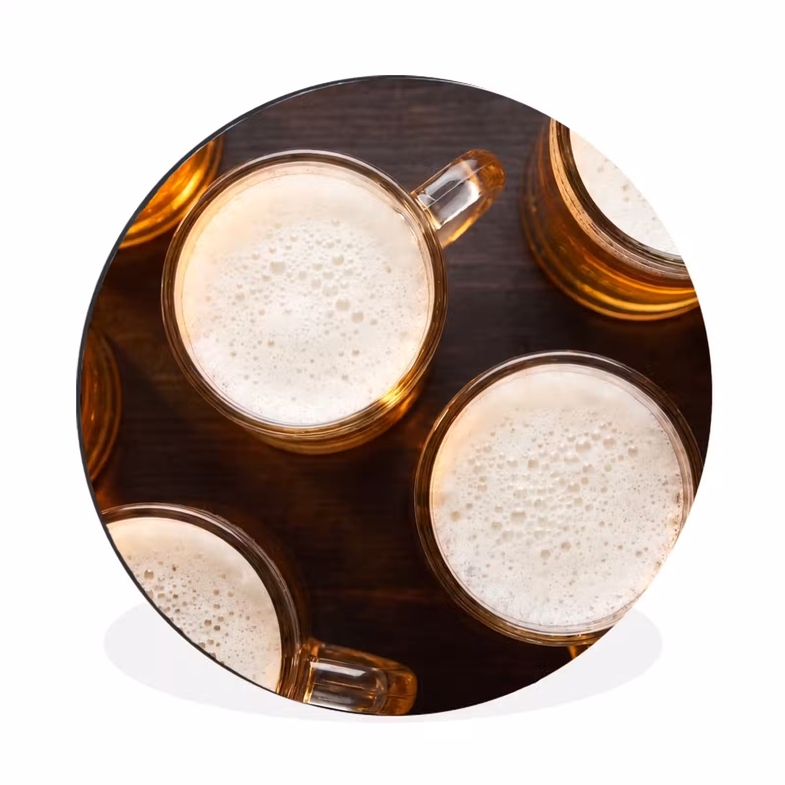 Wandcirkel - Aluminium - Bier - Glazen - Schuim - Hout - Drank — 1