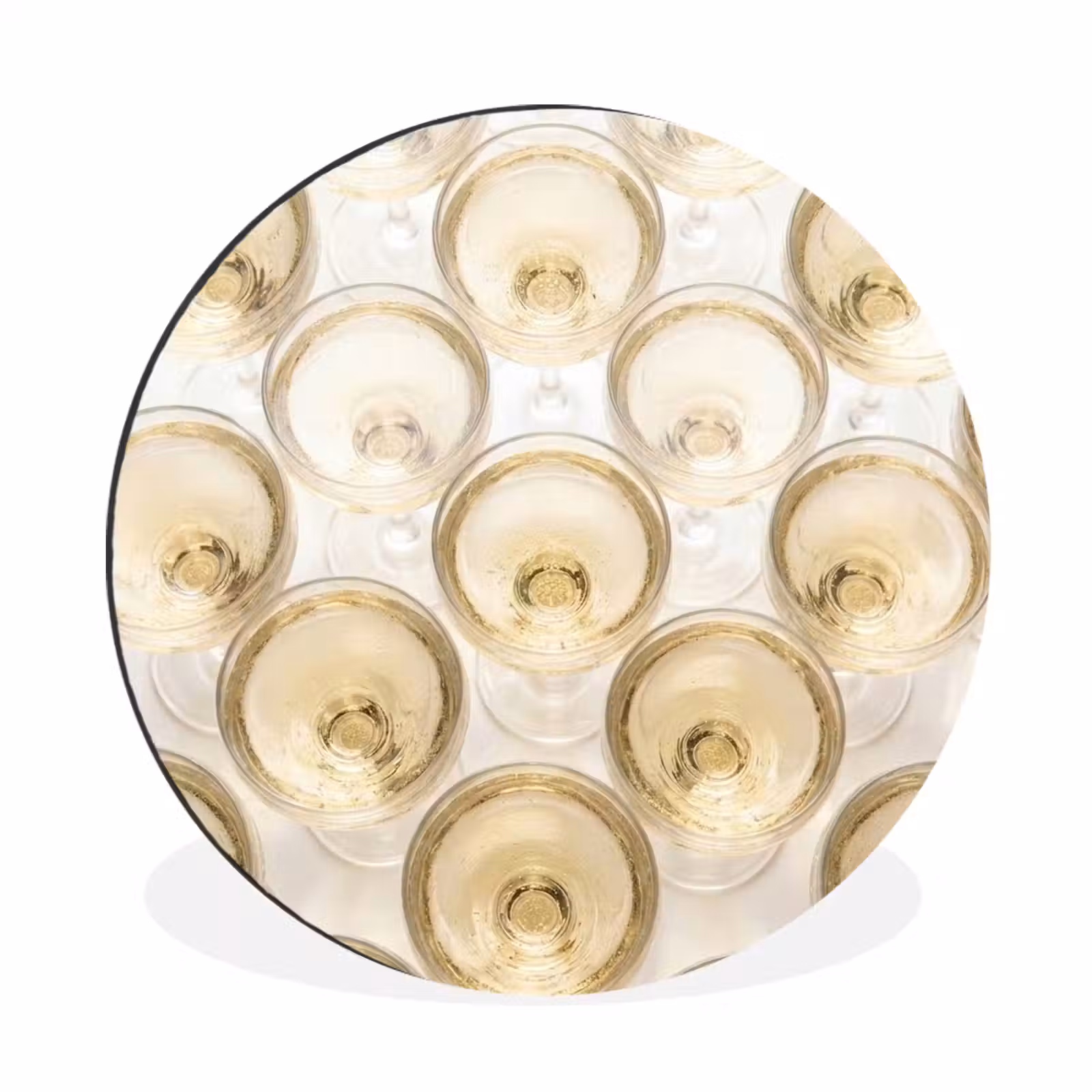 Wandcirkel - Aluminium - Drank - Glazen - Feest - Goud — 1