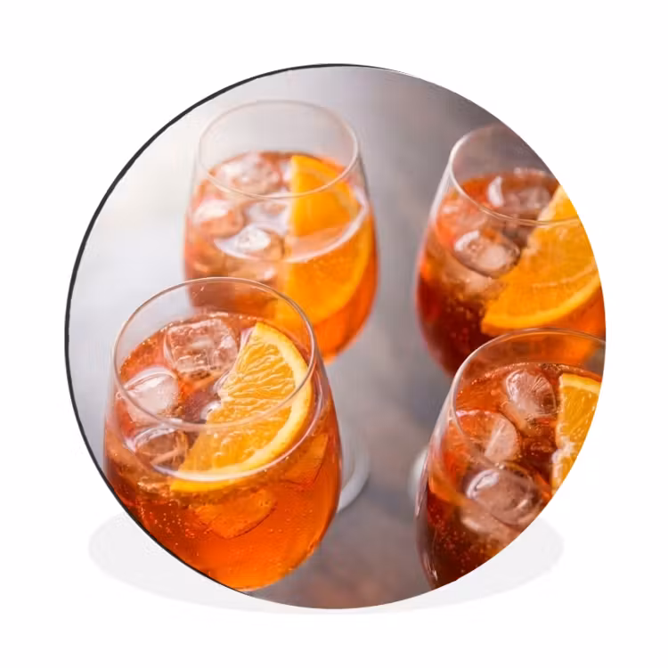 Wandcirkel - Aluminium - Drank - Sinaasappel - IJs - Zomer - Oranje — 1