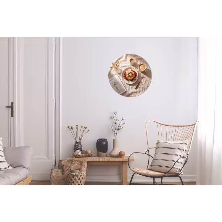 Wandcirkel - Aluminium - Pannenkoeken - Bessen - Ontbijt - Modern - Beige — 2