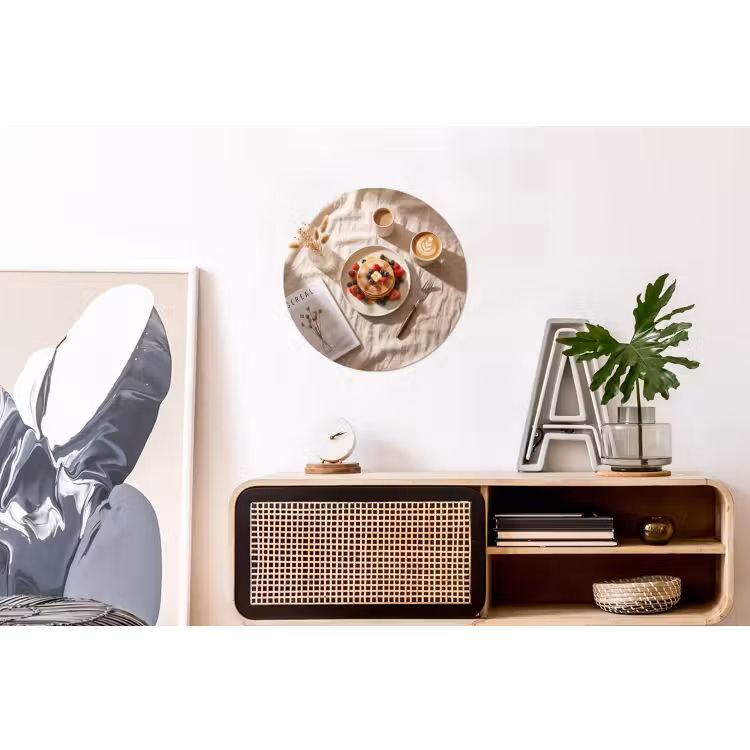 Wandcirkel - Aluminium - Pannenkoeken - Bessen - Ontbijt - Modern - Beige — 3
