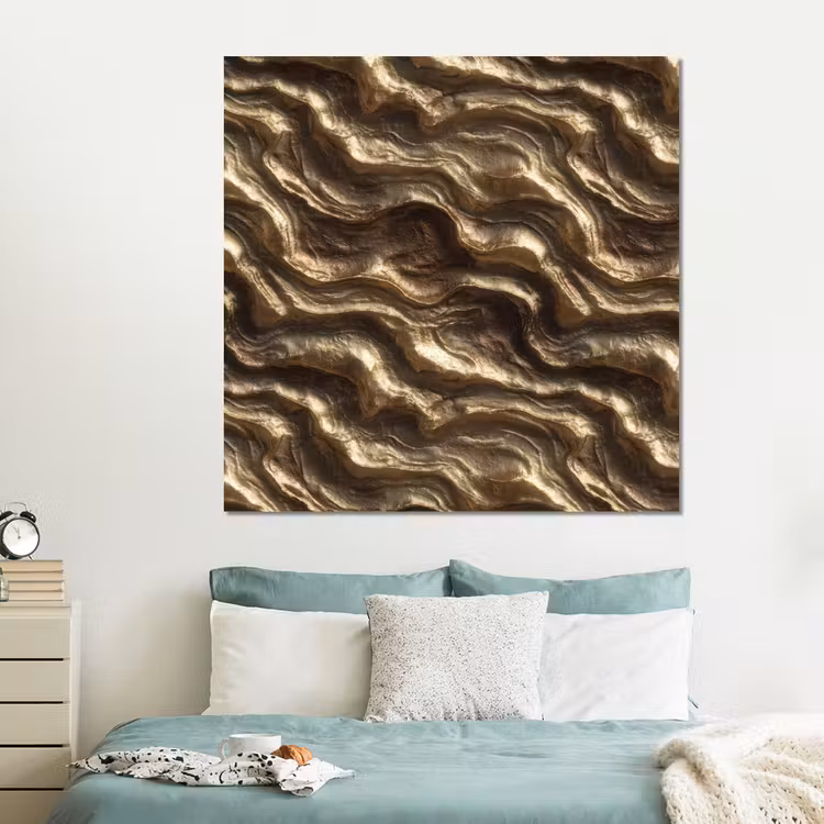 Forex - Reliëf - Golven - Abstract - Bronsgoud — 2