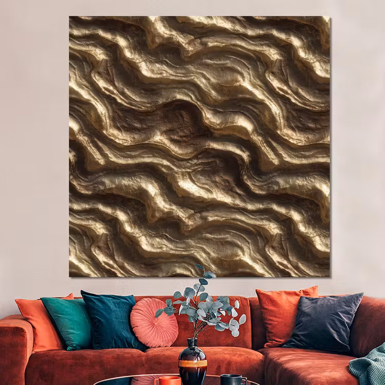 Forex - Reliëf - Golven - Abstract - Bronsgoud — 3