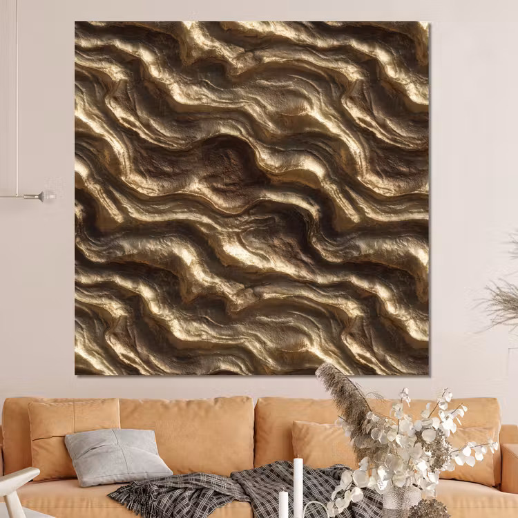 Forex - Reliëf - Golven - Abstract - Bronsgoud — 4
