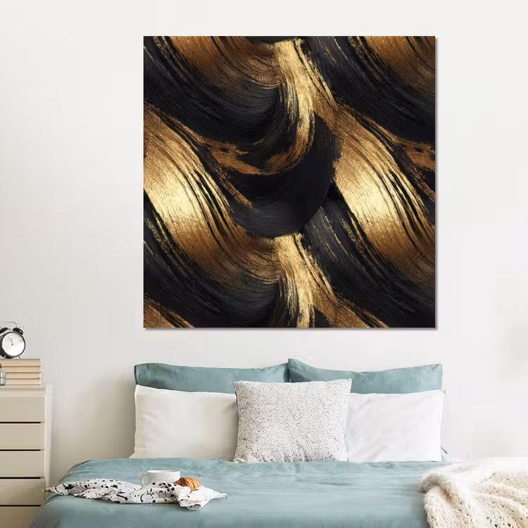 Forex - Verfstreken - Abstract - Goud - Zwart — 2