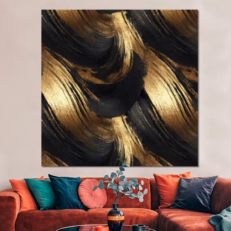 Forex - Verfstreken - Abstract - Goud - Zwart — 3
