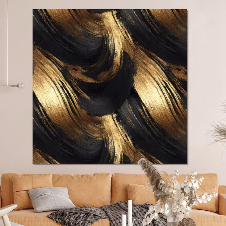 Forex - Verfstreken - Abstract - Goud - Zwart — 4