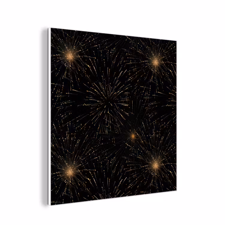 Forex - Vuurwerk - Patroon - Feestelijk - Goud - Zwart — 1