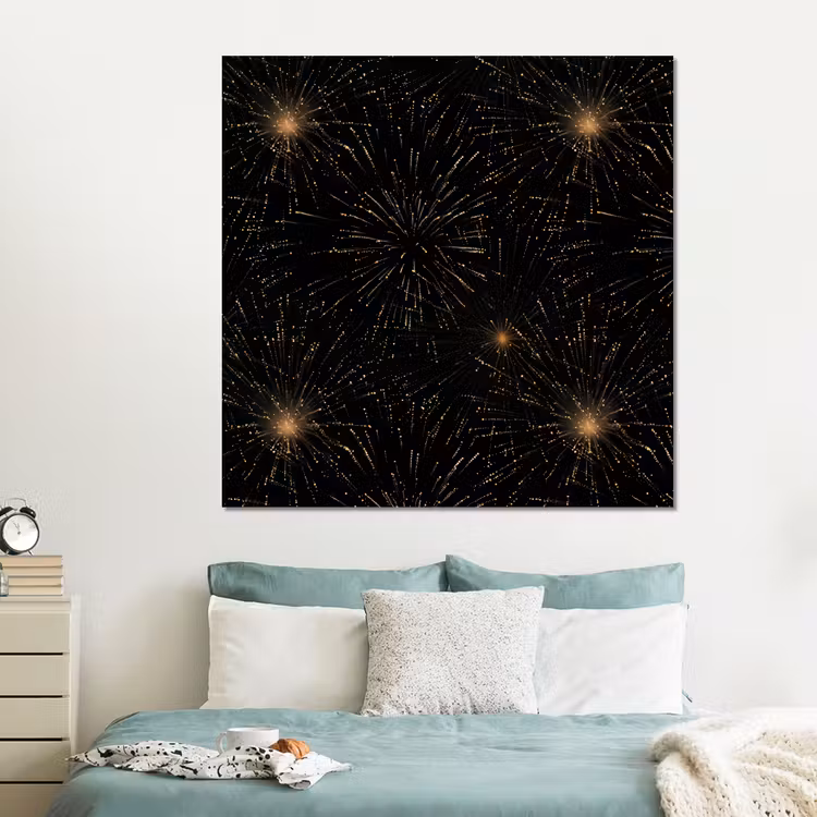 Forex - Vuurwerk - Patroon - Feestelijk - Goud - Zwart — 2