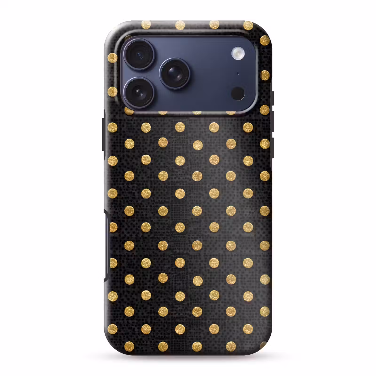 Telefoonhoesje Toughcase - Polka Dot - Stippen - Goud - Zwart — 1