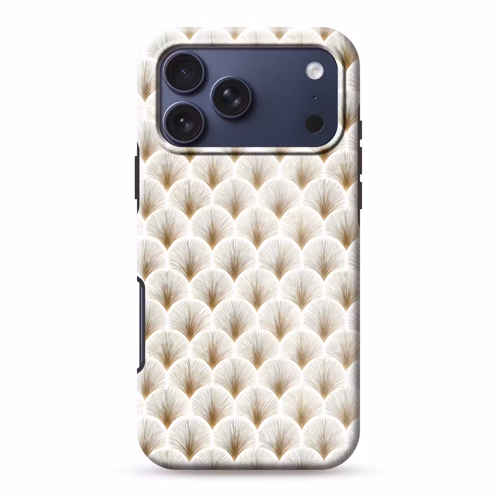 Telefoonhoesje Toughcase - Waaiers - Art Deco - Elegant - Goud - Wit — 1