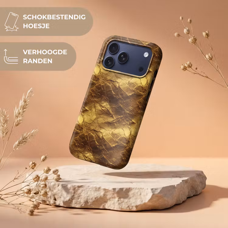 Telefoonhoesje Toughcase - Bladgoud - Textuur - Goud — 5