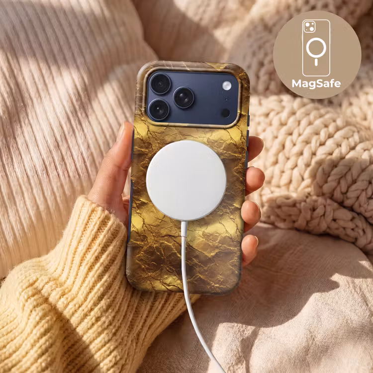 Telefoonhoesje Toughcase - Bladgoud - Textuur - Goud — 8