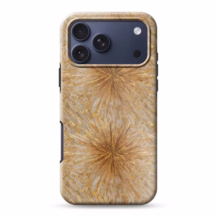 Telefoonhoesje Toughcase - Explosie - Abstract - Goud - Wit — 1