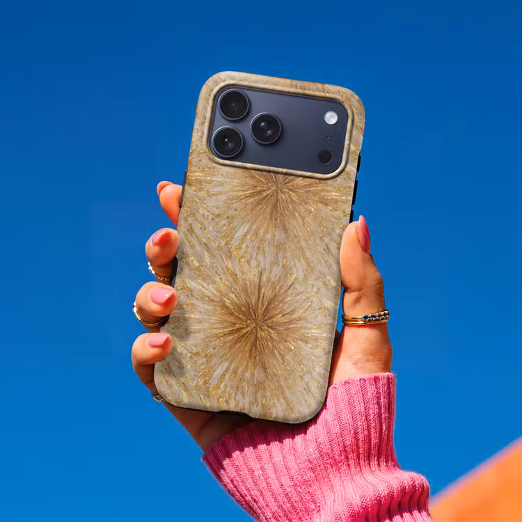 Telefoonhoesje Toughcase - Explosie - Abstract - Goud - Wit — 2