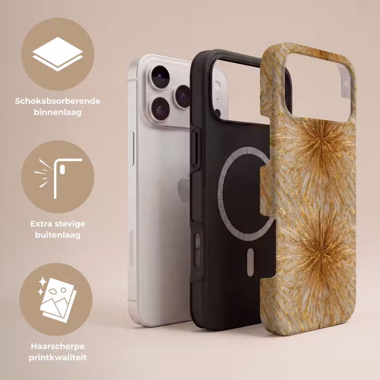 Telefoonhoesje Toughcase - Explosie - Abstract - Goud - Wit — 3
