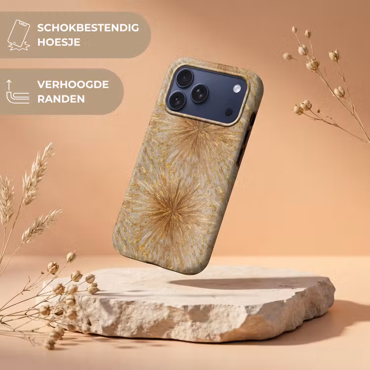 Telefoonhoesje Toughcase - Explosie - Abstract - Goud - Wit — 5
