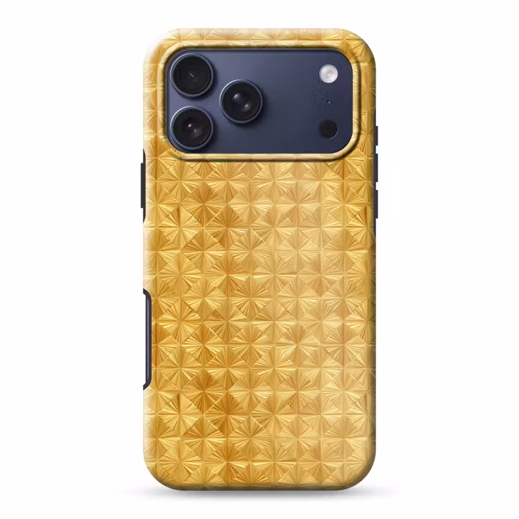 Telefoonhoesje Toughcase - Tegels - Geometrisch - Reliëf - Goud — 1