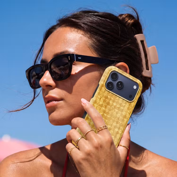 Telefoonhoesje Toughcase - Tegels - Geometrisch - Reliëf - Goud — 6