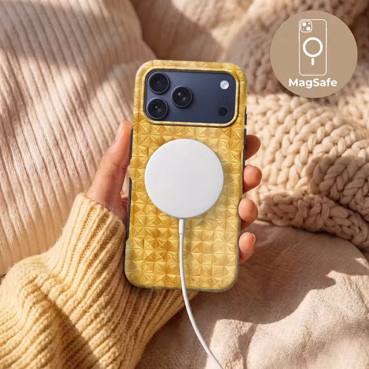 Telefoonhoesje Toughcase - Tegels - Geometrisch - Reliëf - Goud — 8