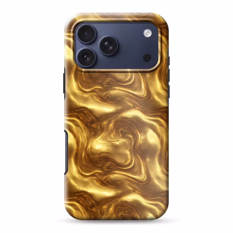Telefoonhoesje Toughcase - Textuur - Vloeibaar - Organisch - Goud — 1