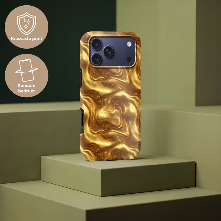 Telefoonhoesje Toughcase - Textuur - Vloeibaar - Organisch - Goud — 7