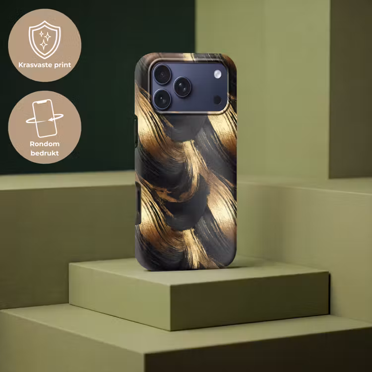 Telefoonhoesje Toughcase - Verfstreken - Abstract - Goud - Zwart — 7