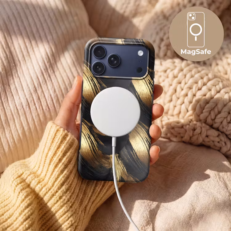 Telefoonhoesje Toughcase - Verfstreken - Abstract - Goud - Zwart — 8