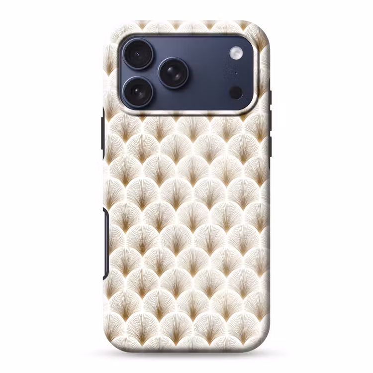 Telefoonhoesje Toughcase - Waaiers - Art Deco - Elegant - Goud - Wit — 1