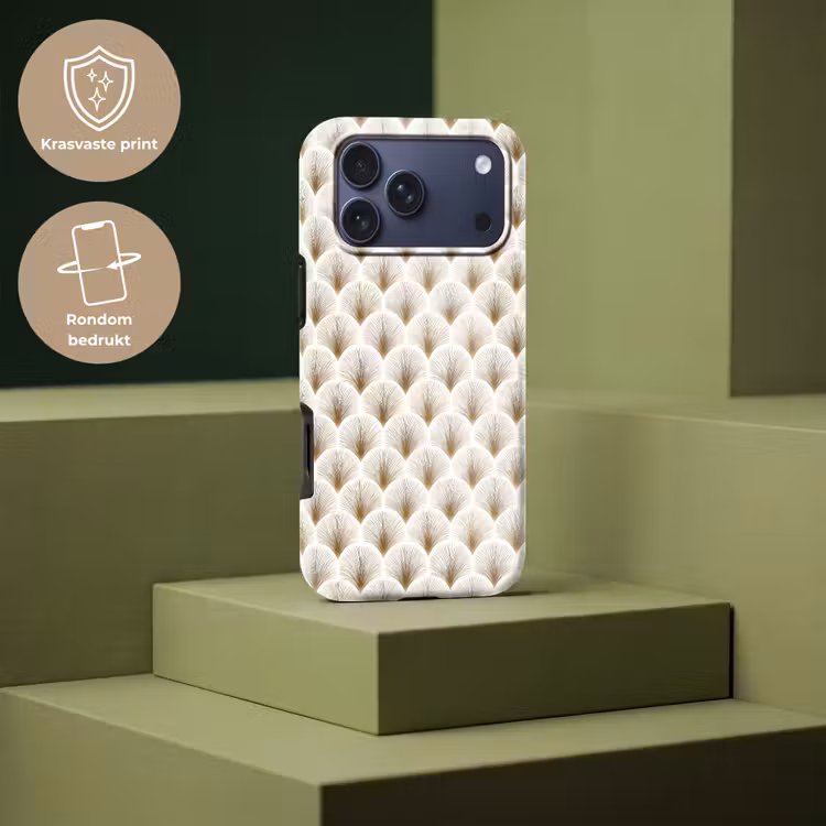 Telefoonhoesje Toughcase - Waaiers - Art Deco - Elegant - Goud - Wit — 7