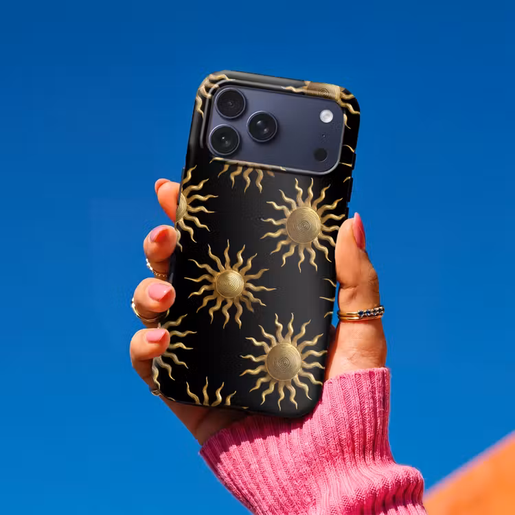 Telefoonhoesje Toughcase - Zon - Patroon - Luxe - Goud - Zwart — 2