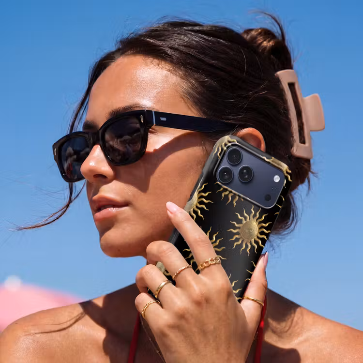 Telefoonhoesje Toughcase - Zon - Patroon - Luxe - Goud - Zwart — 6