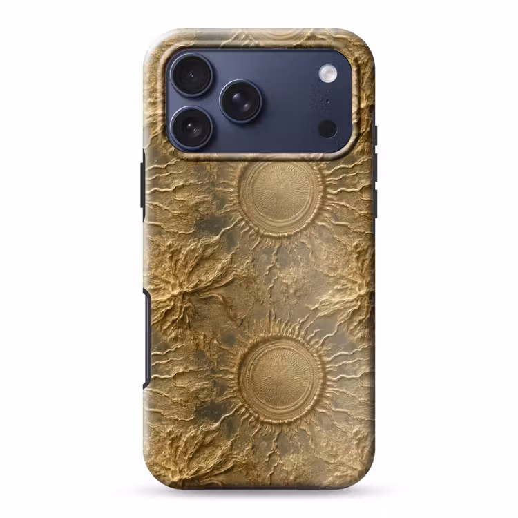 Telefoonhoesje Toughcase - Zon - Reliëf - Antiek - Goud — 1