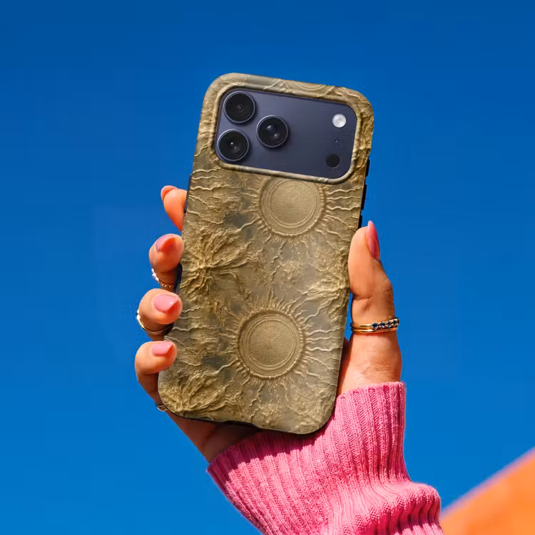 Telefoonhoesje Toughcase - Zon - Reliëf - Antiek - Goud — 2